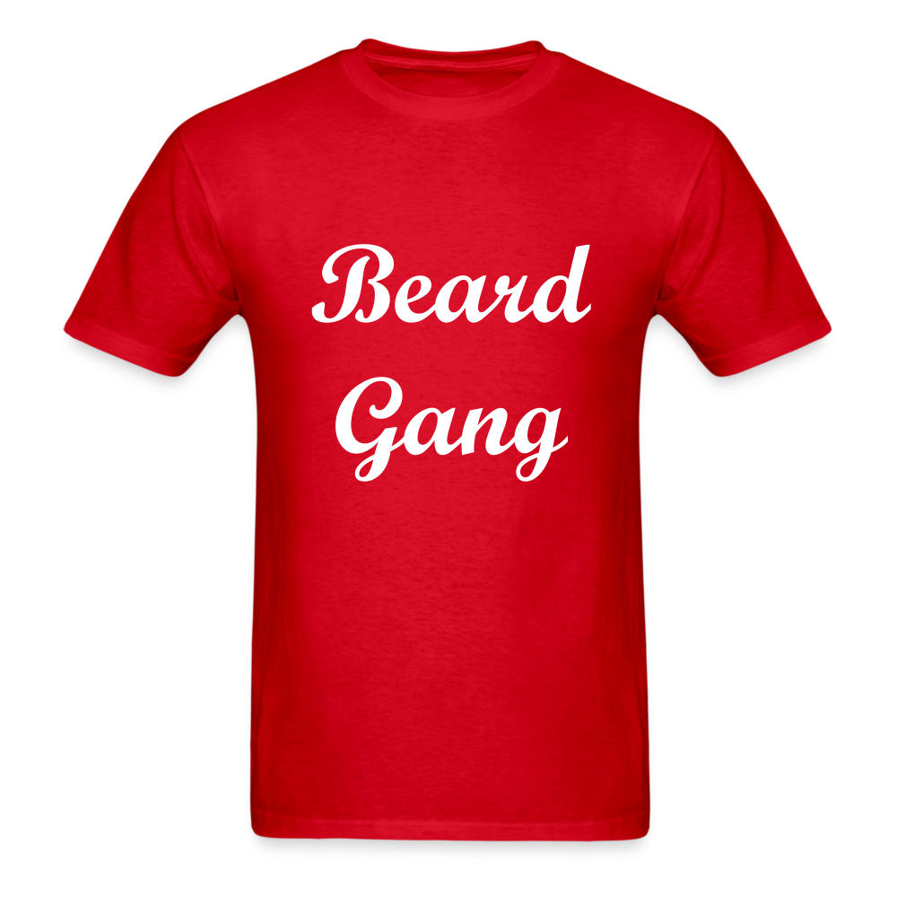 Beard Gang Adult T-Shirt - red